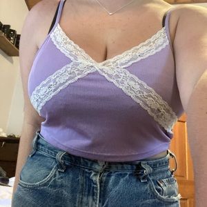 LACE Y2K PURPLE CAMI TOP 💜🦄💟